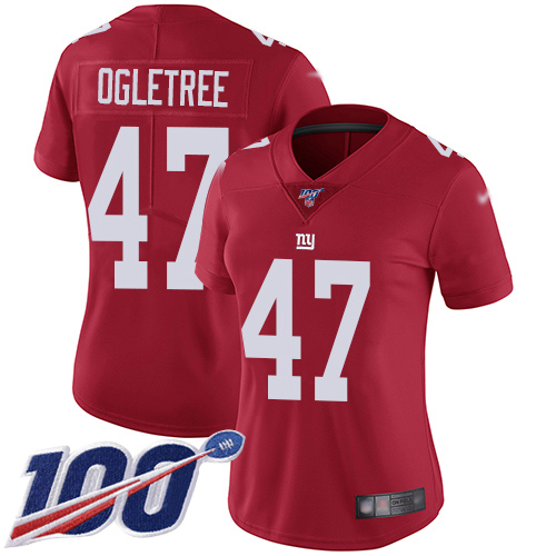 Men New York Giants #47 Alec Ogletree Red Limited Red Inverted Legend 100th Season Football NFL Jersey->new york giants->NFL Jersey